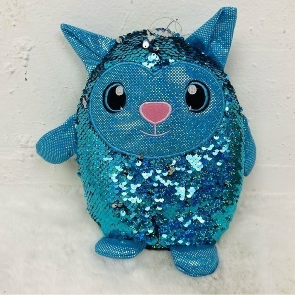 Shimmeez "Lainey the Lamb" blue sparkly flip sequin plush